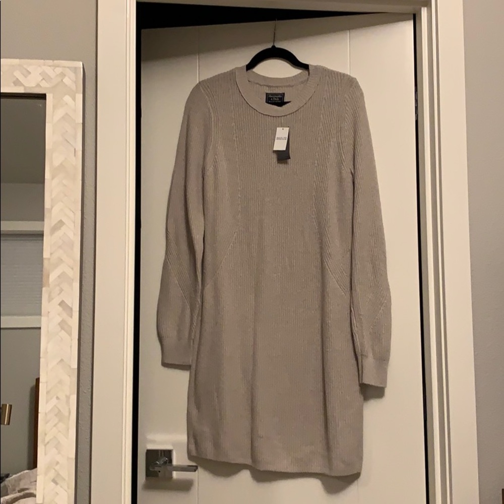 Cream sweater dress